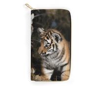 MNBVKL Wallet, Siberian Tiger Cubs Printed Wallet,large Capacity Travel Wallet,women Travel Wallet,adult Wallet, White, 19.7x10.5cm, Modern