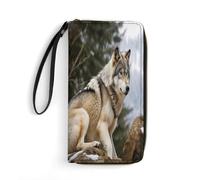 MNBVKL Wallet, Snow Mountain Wild Wolf Printed Wallet,large Capacity Travel Wallet,women Travel Wallet,adult Wallet, White, 19.7x10.5cm, Modern