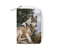 MNBVKL Wallet, Snow Mountain Wild Wolf Printed Wallet,large Capacity Travel Wallet,women Travel Wallet,adult Wallet, White, 16x11.5cm, Modern