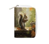 MNBVKL Wallet, Squirrel Eats Nuts Printed Wallet,large Capacity Travel Wallet,women Travel Wallet,adult Wallet, White, 16x11.5cm, Modern