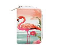 MNBVKL Wallet, Two Red Flamingos Printed Wallet,large Capacity Travel Wallet,women Travel Wallet,adult Wallet, White, 16x11.5cm, Modern