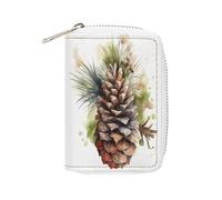 MNBVKL Wallet, Watercolor Pine Cone Printed Wallet,large Capacity Travel Wallet,women Travel Wallet,adult Wallet, White, 16x11.5cm, Modern