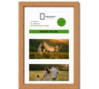 MND Dealings 16x8 Inch Oak Multi Aperture Photo Frame - Collage Picture Frame for 3 Photos (7x5), Engineered Wood Wall Display Frame with Perspex Front, Family Gallery Wall Decor