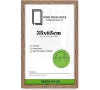 MND Dealings 35x65 Cm Modern MDF Wooden Black Frame | Durable Wide Poster Frame for Large Puzzle & Wall Art Décor at Home or Workspace - (Dark Oak)