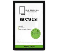 MND Dealings - 55x75cm - Black MDF Wood Picture Frame - Lightweight, Versatile & Shatterproof - Wall Hanging Poster or Photo Frame - Wall Decor for Office, Gallery & Home- (Black)