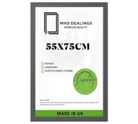 MND Dealings - 55x75cm - Dark Grey MDF Wood Picture Frame - Lightweight, Versatile & Shatterproof - Wall Hanging Poster or Photo Frame - Wall Decor for Office, Gallery & Home - (Dark Grey)