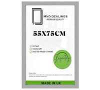 MND Dealings - 55x75cm - Silver MDF Wood Picture Frame - Lightweight, Versatile & Shatterproof - Wall Hanging Poster or Photo Frame - Wall Decor for Office, Gallery & Home - (Silver)