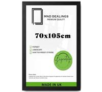 MND Dealings 70x105cm Poster Frame for Extra Large Movie Posters & Art Prints - Matt Black Wall Mounted Picture Frame with Shatterproof Perspex - Professional Gallery Display for Home or Office