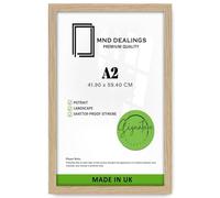 MND Dealings A2 Poster Frame (42 cm x 59.4 cm) Made of MDF Eton Wood | Handcrafted | Polished Plexiglass, Artwork and Hanging Hardware Included| 16.5 in x 23.4 in- Oak