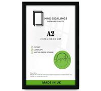 MND Dealings A2 Poster Frame (42 cm x 59.4 cm) Made of MDF Eton Wood | Handcrafted | Polished Styrene, Artwork and Hanging Hardware Included| 16.5 in x 23.4 in- Black