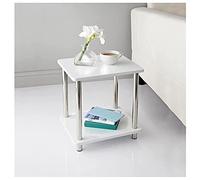 MND Dealings Amazing Unique Stylish Norsk White High Gloss Stainless Steel Small Side/End Table or Coffee Table Perfect For your Living Room and Bedroom Hallway -White