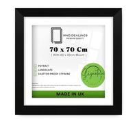 MND Dealings - Classic (70 x 70 Cm) Poster Frames with 60 x 60 Cm White Mount Eton Wood Perfect For Wall Gallery, Living Room, Wall Hanging Mount - 28 x 28 Inch [ Matt Black ]