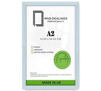 MND Dealings | Classic MDF Light Grey Poster Frame | A2 (41.90 x 59.40 CM) Wood Finish, Rectangle | Backboard & Perspex, Metal Clip Included 23 x 16 - [ Light Grey ]