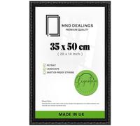 MND Dealings Elegant 35x50cm Shabby Chic Polcore Frame | Timeless Ornate Style | Perfect for Posters, Art & Photos - (Black)