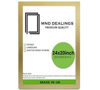 MND Dealings Elegant Flat Style Wide Gold 24X20 (60.96X50.80 CM) Poster Frame| Use as Home Decor/Wall Gallery/Art work/Picture Frame | Solid MDF Wood with HD Perspex (Gold)