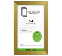 MND Dealings Elegant Flat Style Wide Gold A4 (21.00X29.70 CM) Poster Frame| Use as Home Decor/Wall Gallery/Art work/Picture Frame | Solid MDF Wood with HD Perspex (Gold)