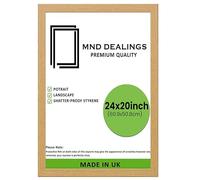 MND Dealings Elegant Flat Style Wide Oak 24X20 (60.96X50.80 CM) Poster Frame| Use as Home Decor/Wall Gallery/Art work/Picture Frame | Solid MDF Wood with HD Perspex (Oak)