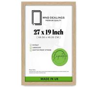 MND Dealings - Elegant Picture 27 x 19 Inch | Poster Photo Frame Display Certificates Jigsaw Puzzle Wall Mounted -Shatterproof Perspex Front - Rectangle Hanging - (68.58 x 48.26 CM) [ Oak ]