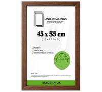 MND Dealings - Elegant Rectangle Poster And Picture Display 45 X 55 CM (18 X 22 Inch) | Solid Engineered Wood Finish In Dark Oak For Living Room, Bedroom, Office Wall Decor | Gallery Ready Mount