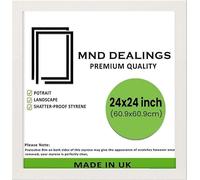 MND Dealings | Eton Wood Poster Frame (60 x 60 CM) MDF Picture Frame for Home, Office & Gallery, Durable Engineered MDF Wood with Elegant Wall Mount Design [ White ]