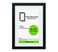 MND Dealings | MDF Elegant Gallery Frame (50.8 x 40.64 cm) with 43.18 x 30.48 cm White Mount Engineered Wood | 16 Inch x 20 Inch Picture, Certificate, Painting, Poster Frame [ Black ]