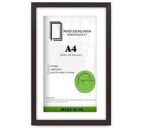 MND Dealings | MDF Engineered Wood Frame A4 (21.00 x 29.70 cm) With A5 (210 x 148 mm) White Mount Wall Mount | 8 x 11 Inch Art Print, Certificate, Photo, Diploma, Home & Office Display [ Mahogany ]