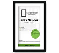 MND Dealings | MDF Home & Gallery Display Frame (90 x 70 cm) With 841 x 594 mm White Mount Engineered Wood | 36 Inch x 28 Inch Art Print, Poster, Award, Diploma Frame [ Black ]