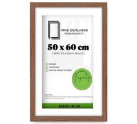 MND Dealings | MDF Minimalist Home Frame (50 x 60 cm) With (19.68 x 15.74 Inch) White Mount Hanging Décor | 20 x 24 Poster, Award, Diploma, Decorative Frame [ Walnut ]