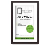 MND Dealings | MDF Minimalist Photo Frame (60 x 70 cm) with 60 x 50 cm White Mount Wall Hanging | 24 x 28 Inch Picture, Painting, Certificate, Modern Office Frame [ Mahogany ]