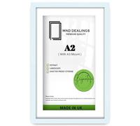 MND Dealings | MDF Modern Diploma Frame A2 (41.90 x 59.40 cm) with A3-(29.70 x 41.90 cm) White Mount Engineered Wood | 16 x 23 Poster, Award, Home & Office Hanging Frame [ White ]