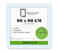 MND Dealings | MDF Picture Frame (80 x 80 CM) Perfect for Home, Office & Art Gallery Wall Décor, MDF Wood Texture with Hanging Hooks for Easy Installation [ White ]