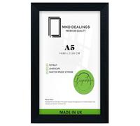 MND Dealings | MDF Wall Gallery Frame A5 (14.80 x 21.00 CM) for Posters & Art, Rectangle Stylish MDF Finish, with Hanging Hooks for Portrait & Landscape Display [ Black ]