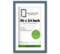 MND Dealings | MDF Wooden Picture Frame (91.44 x 60.96 cm) With 762 x 508 mm White Mount Wall Mount | $_SizeINCH_Double_CM_Reverse_$ Diploma, Painting, Art Print, Certificate Frame [ Dark Grey ]
