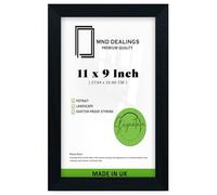MND Dealings | Minimalist 279.4 x 228.6 mm Black Photo Frame Solid Engineered Wood with Metal Clips |11 Inch x 9 Inch Frame for Home/Office Wall Décor (27.94 x 22.86 CM) [ Black ]