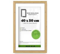 MND Dealings | Modern MDF Wall Frame (40 x 50 cm) with 40 x 30 cm White Mount Engineered Wood | 16" x 20" Picture, Certificate, Painting, Display Frame [ Pine ]