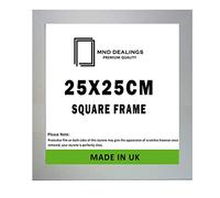 MND Dealings ® Modern Square 25 x 25 cm Poster Photo Frames Wall Hanging or Tables Table Top with Backboard & Styrene Perfect for Your Wall Gallery or Living Room (25 x 25 cm, Silver)
