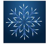 MND Dealings ® New Cool White Christmas 50 LED Snowflake Window Light - Festive 35cm Battery Operated Indoor Home Window Door Wall,Steady or Flashing Modes New Year Light Up Party (Cool White)