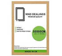 MND Dealings New Lifestyle Oak 50x80cm Poster Frame - MDF Wood and Polished Perspex-Handcrafted for Gallery Family PhotoPortrait Anniversary/Birthday/Wedding/Gifting (Oak)