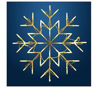 MND Dealings New Warm White Christmas 50 LED Snowflake Window Light - 35cm Battery Operated Indoor Festive Decoration, Steady or Flashing Modes Year Up Party (Warm White), MND-4466655