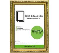 MND Dealings Ornate Shabby Chic 14X11 Picture Photo Poster Frame -Gold Antique Vintage Style - MDF back board Styrene Sheet | Gift Wall Art Gallery Home Decor-14X11 (35.6X27.9 CM)