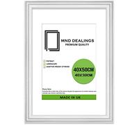 MND Dealings Ornate Shabby Chic 40X50 cm with (40x30) White Mount Poster Frame - Antique Style - MDF back board Swept Museum | Wall Gallery Home Decor -40X50cm (40x30cm Mount)-White