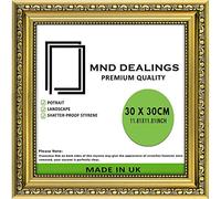 MND Dealings Ornate Shabby Chic Square 30x30cm Picture Photo Poster Frame -Gold Antique Style - MDF back board Styrene Sheet | Gift Wall Art Gallery Home Decor-30X30 CM (11.81X11.81)