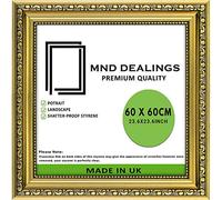MND Dealings Ornate Shabby Chic Square 60x60cm Picture Poster Frame -Gold Antique Style - MDF backing board with Perspex Sheet | Gift Wall Art Gallery Home Decor -60X60 CM (23.6X23.6)
