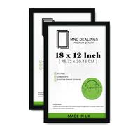 MND Dealings pack of 2 Elegant Black MDF (45.72 x 30.48 CM) Poster Frame | Engineered Wood/MDF | 30.48 cm x 45.72 cm Frame Gift for Family Friend Wedding Birthday- [ Black ]
