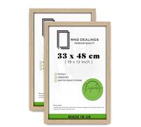 MND Dealings pack of 2 Luxurious Flat Style Oak 19" x 13" Picture Frame | MDF Wood Frame |(33 x 48 CM) Frame [ Oak ]