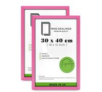 MND Dealings pack of 2 MDF Picture Frame (30 x 40 CM) Perfect for Home, Office & Art Gallery Wall Décor, MDF Wood Texture with Hanging Hooks for Easy Installation [ Pink ]