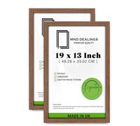 MND Dealings pack of 2 MDF Picture Frame (48.26 x 33.02 CM) 19" x 13" for Art Gallery & Wall Décor, Stylish MDF Wood Finish, Hanging Hooks for Easy Mounting [ Walnut ]