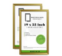 MND Dealings pack of 2 MDF Wall Gallery Frame (48.26 x 63.5 CM) for Posters & Art, Rectangle Stylish MDF Finish, with Hanging Hooks for Portrait & Landscape Display [ Gold ]