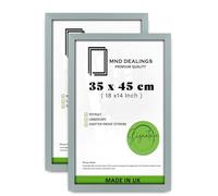 MND Dealings pack of 2 MDF Wood Picture Frame (35 x 45 CM) Perfect for Gift, Wall Décor & Portrait Display, Sturdy MDF Wood, Ready-to-Hang for Home & Office Interiors [ Silver ]