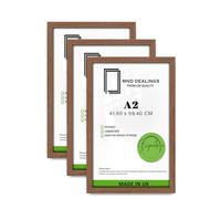 MND Dealings Pack of 3 Classic Flat Style A2 (41.90 x 59.40 CM) Picture/Poster Frames | MDF Wood| Home Office Living Room Décor Photo Frame Certificate Jigsaw Puzzle Frames-23x16 Inch [ Walnut ]